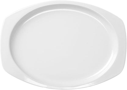 Rectangular Platter White Color Melamine Set of 12- Reusable Plates Kitchen Plates Dinnerware Serving Platter Dishes Dishwasher Safe Break-Resistant for Home Kitchen