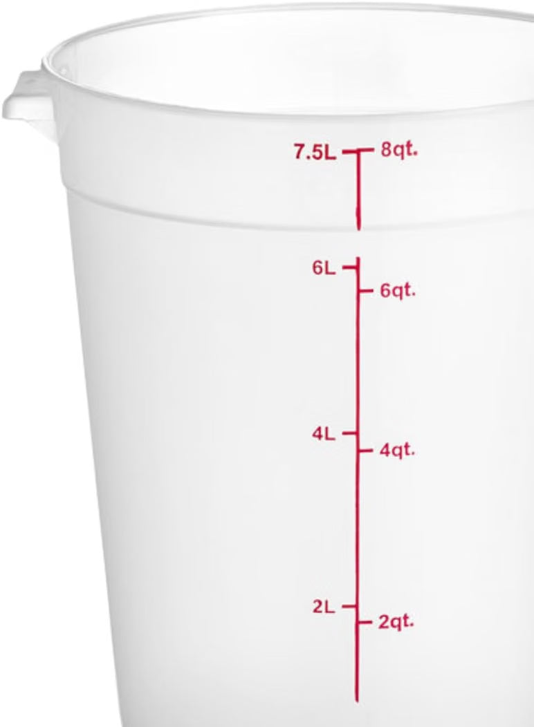 Round Food Storage Container Translucent Polypropylene- Commercial Food Storage Containers Meal Prep Containers Reusable Food Containers for Pantry Kitchen Storage Organization