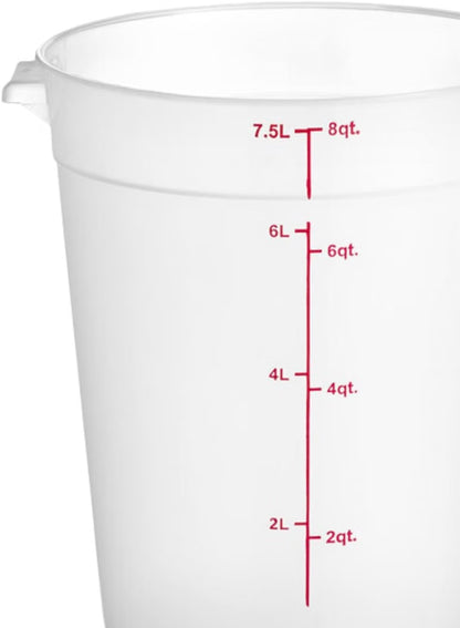 Round Food Storage Container Translucent Polypropylene- Commercial Food Storage Containers Meal Prep Containers Reusable Food Containers for Pantry Kitchen Storage Organization