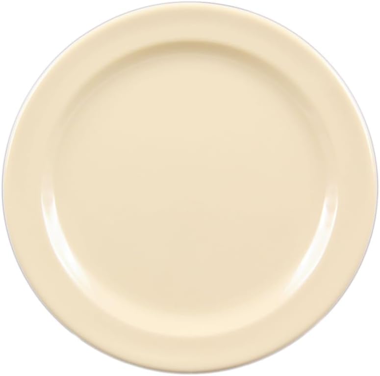 7-1/4" Dessert Plate Pure Melamine Set of 12- Reusable Plates Kitchen Plates Dinnerware Serving Platter Dishes Dishwasher Safe Break-Resistant for Home Kitchen