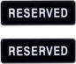 9" x 3" Reserved Sign with Easy Peel Self-Adhesive White on Black Color Set of 2- Door Sign Waterproof Self Adhesive Store Signs Indoor/Outdoor Warning Marker Home Business Use