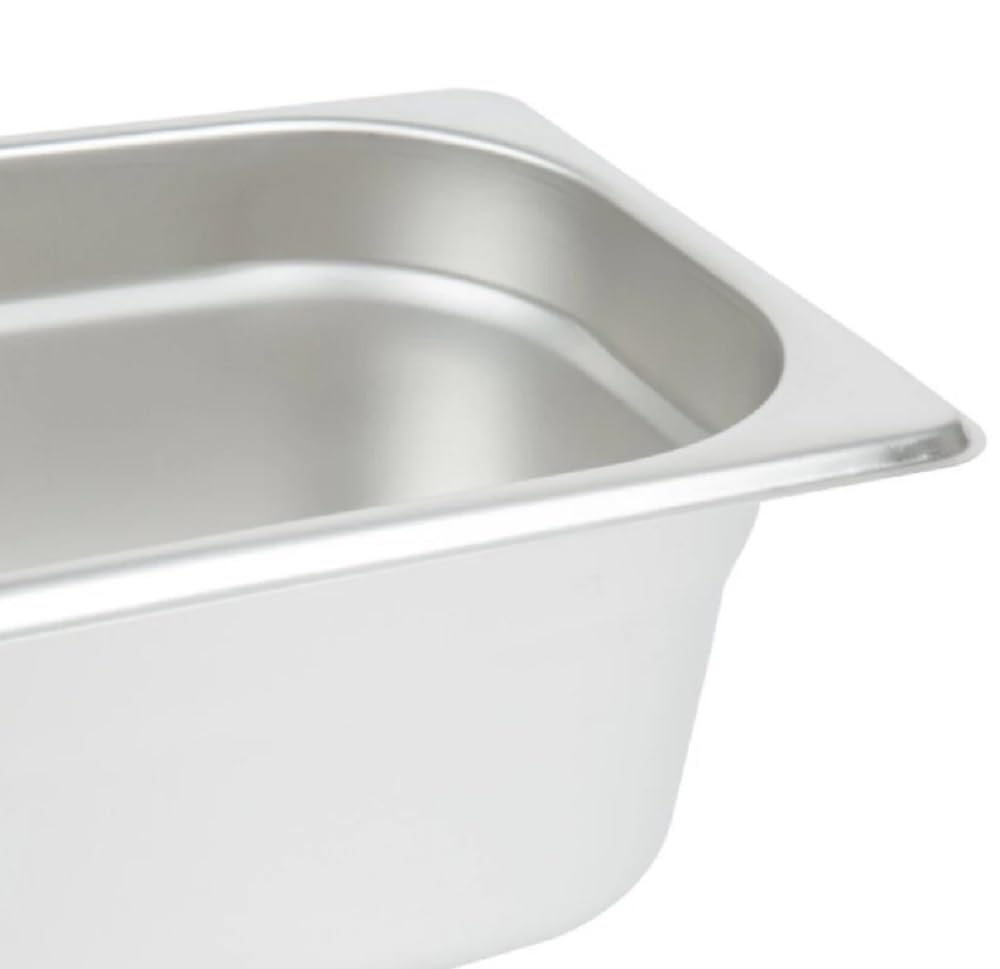 Deep Stainless Steel Anti-Jamming Steam Pan 22 Gauge- Chafing Steam Table Pans Catering Food Storage Metal Pan Hotel Pan for Restaurant Events Catering Use