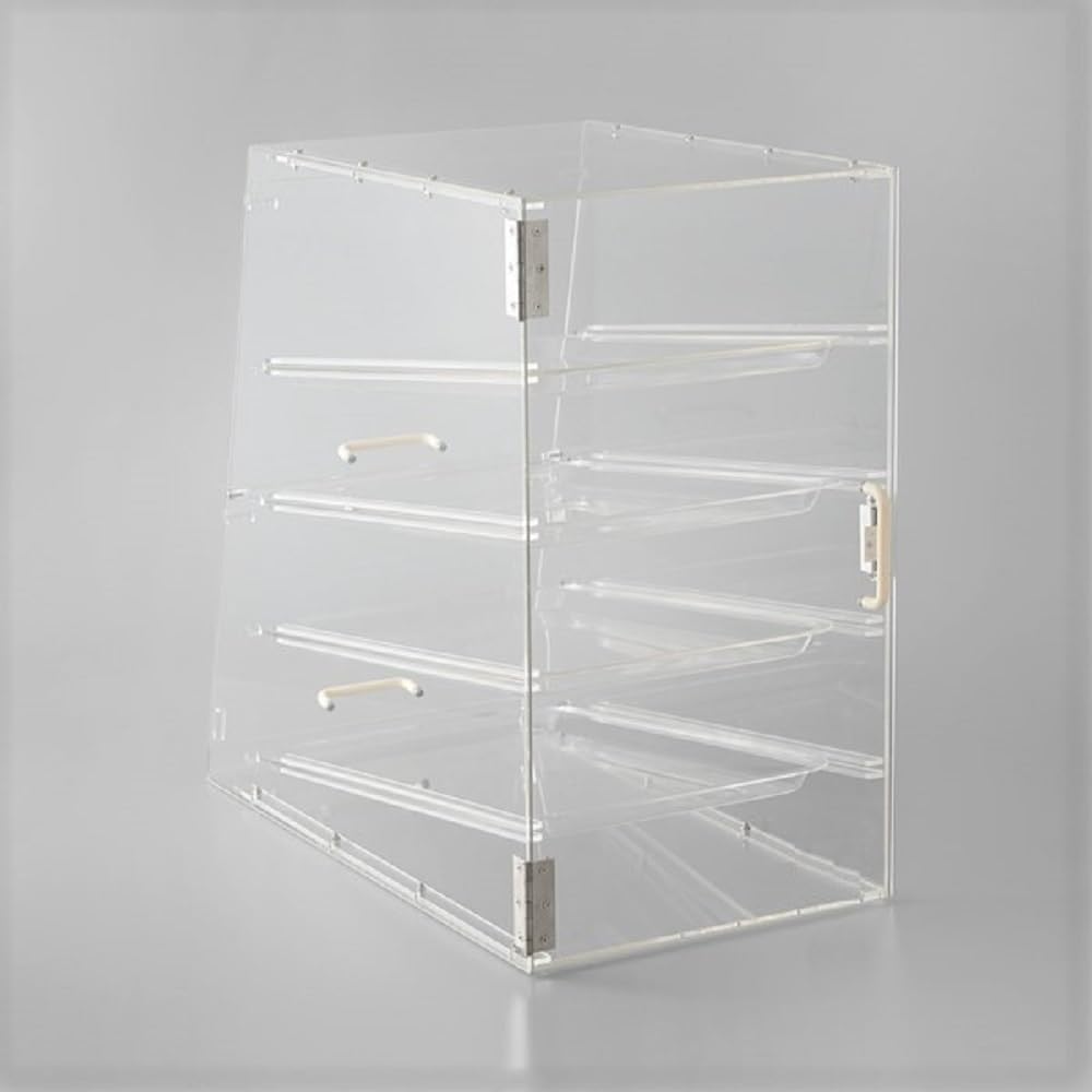 4 Tray Countertop Bakery Display Case with Rear Doors 14" x 24" x 24"- Pastry Case Box Retail Commercial Home use for Bagels Baked Goods Bread Donuts Vegetables