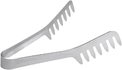8-inch Stainless Steel Spaghetti Tongs- Heavy Duty Spaghetti Server Pasta Tong Spaghetti Sever Pasta Tongs Kitchen Utensils Cooking Utensils for Grill Salad BBQ Frying Serving