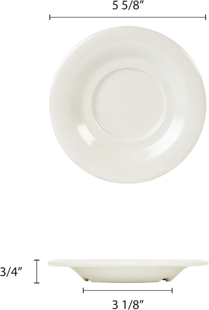 5-1/2” Saucer Melamine Set of 12 for Bouillon Cup/Mug Cup - Dishwasher Safe Break-Resistant Appetizer Dessert Plates Coffee Cup Saucers Drinkware Home Cafe Restaurants