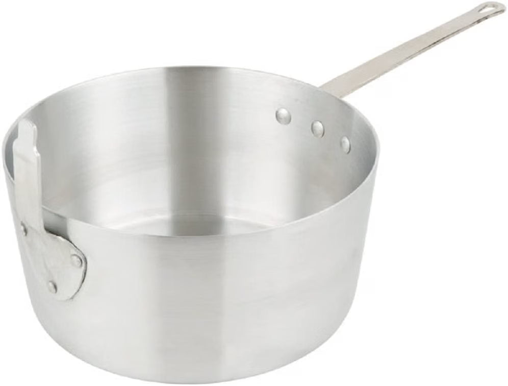 Aluminum Fryer Saucepan with Front Stem Catcher- Deep Frying Pot Deep Fryer for Fast Cooking and Easy Cleaning for Soup Pot French Fries Stews Mirror-Finished