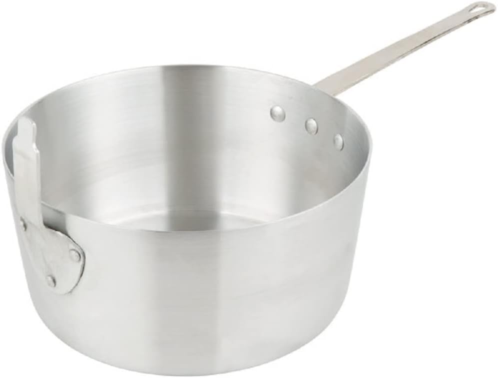 Aluminum Fryer Saucepan with Front Stem Catcher- Deep Frying Pot Deep Fryer for Fast Cooking and Easy Cleaning for Soup Pot French Fries Stews Mirror-Finished