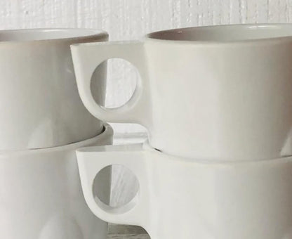 7 oz Stacking Cup Melamine Set of 12- Dishwasher Safe Break-Resistant Coffee Cup Set Reusable Plastic Cup for Latte Cappuccino Cocoa Hot Tea Mocha Home Cafe Restaurants