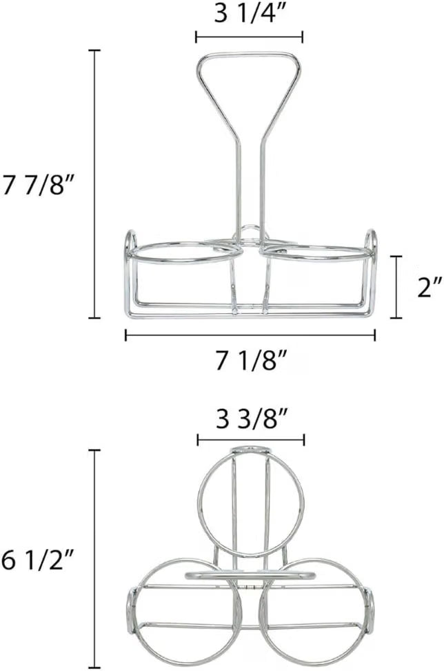 Condiment Jar Holder Iron Plated Hole Size: 3-3/8" Diameter - Condiment Rack Holder Table Caddy Tabletop Seasoning Spice Organizer for Home and Restaurant