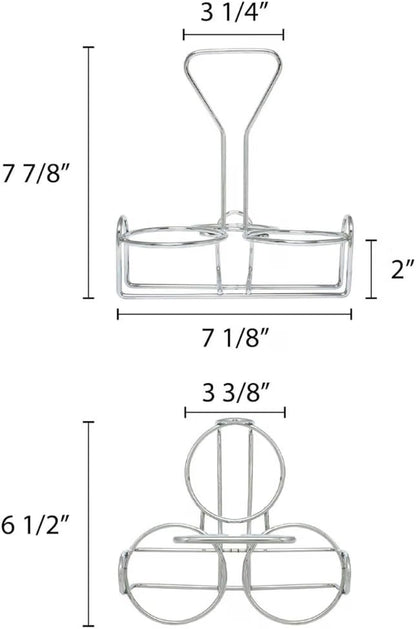 Condiment Jar Holder Iron Plated Hole Size: 3-3/8" Diameter - Condiment Rack Holder Table Caddy Tabletop Seasoning Spice Organizer for Home and Restaurant