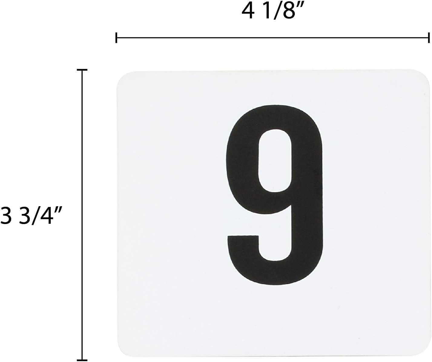 Plastic Table Numbers 4" x 4" Black on White Color Double Sided- Plastic Restaurant Wedding Table Number Cards Signs for Party Banquets Wedding Reception and Restaurants
