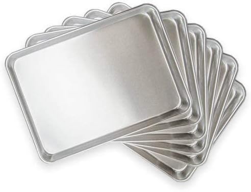 Quarter Size Aluminum Sheet Pan 9-1/2" x 13" Baking Sheets 18 Gauge Set of 6-Oven Safe Baking Pan Baking Tray Cookie Sheet Baking Sheet for Oven Perfect for Baking Roasting and More