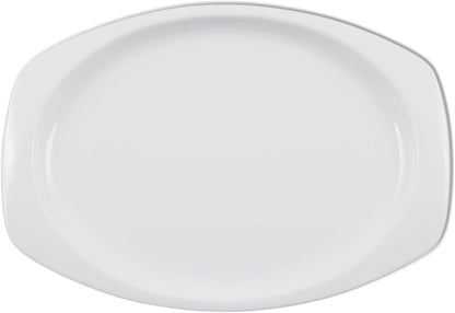 Rectangular Platter White Color Melamine Set of 12- Reusable Plates Kitchen Plates Dinnerware Serving Platter Dishes Dishwasher Safe Break-Resistant for Home Kitchen