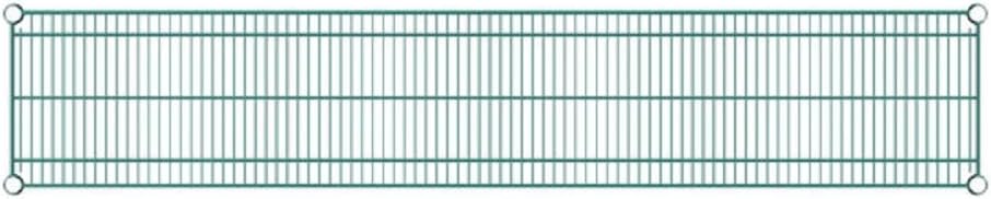 Green Epoxy Coated Iron Wire Shelf Set of 2 with 8 Set of Sleeve Clips- Commercial Shelves Wall Mounted Metal Shelving for Restaurant Bar Utility Room Kitchen and Garage