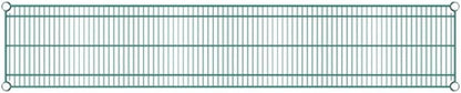 Green Epoxy Coated Iron Wire Shelf Set of 2 with 8 Set of Sleeve Clips- Commercial Shelves Wall Mounted Metal Shelving for Restaurant Bar Utility Room Kitchen and Garage