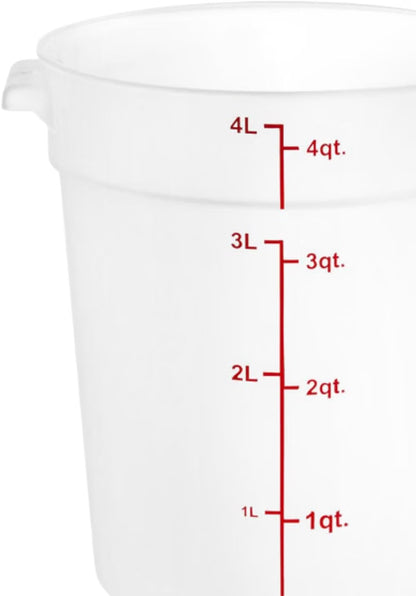 Round Food Storage Container Translucent Polypropylene- Commercial Food Storage Containers Meal Prep Containers Reusable Food Containers for Pantry Kitchen Storage Organization