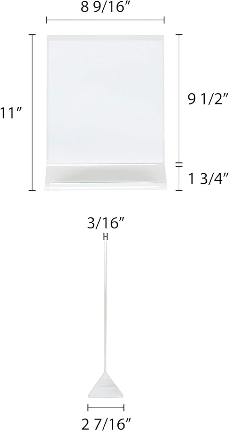 Acrylic Menu Sign Photo Table Holders Clear - Upright Table Desk Displays Double Sided Table Menu Stands Picture Frames for Wedding Table Numbers Restaurant Signs