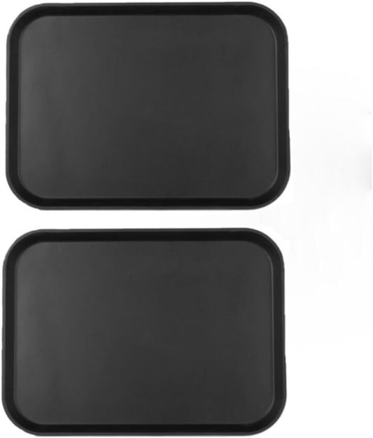 Rectangular Anti-Slip Serving Tray with Surface Set of 2- Multi-Purpose Serving Trays Food Server Trays Platters for Restaurant Parties Breakfast Cafe Bar