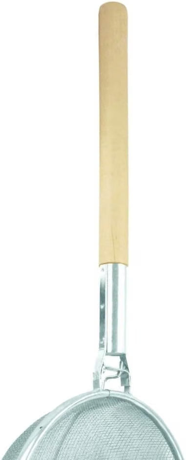 Reinforced Fine Double Mesh Strainer Nickel Plated Wire Frame & Support Handle Length- Kitchen Sieve Sifters Strainers for Sauces Gravies Tea Rice Oil Noodles and Fruits