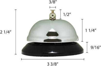 3-3/8" x 2-1/4" Call Bell One Touch Button Chrome Plated- Ringing Call Bell Service Bell for Kitchen Restaurant Bar Classic Concierge Hotel Reception Areas Warehouses