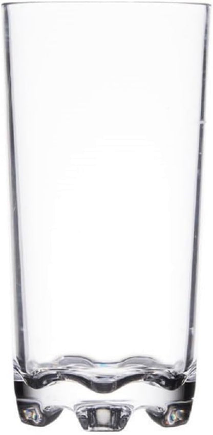 Classic Tumbler Polycarbonate with Footed Heavy Base Clear Color- Highball Drinking Glass Clear Tall Glass Cup Water Glass Mojito Glass Cup Cocktail Glass