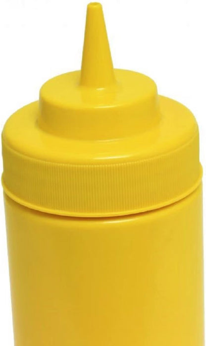 Set of 6 Squeeze Condiment Wide Mouth Dispensing Bottles - Plastic Squeeze Bottle for Sauces Spreads Ketchup Mustard Mayo Hot sauces and Olive oil
