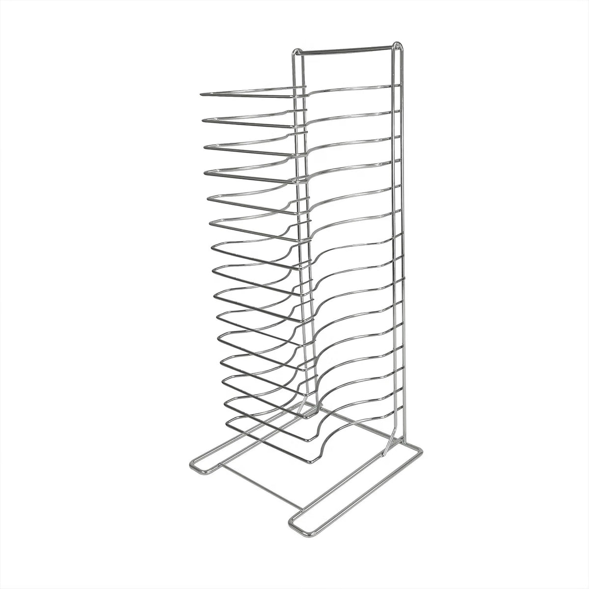 15 Tier Pizza Pan Rack Chrome Plated - Pizza Pan Rack Holder Safe Sturdy 15- Slot Pizza Pan Rack for Pizza Pan Pizza Trays Pizza Screens for Home Kitchen Restaurant Catering