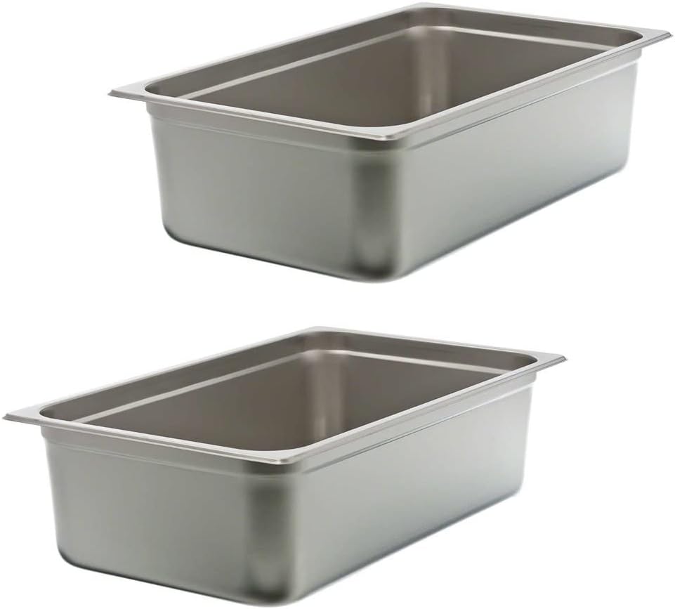 Full Size 6" Deep Stainless Steel Anti-Jamming Steam Pan 24 Gauge- Chafing Steam Table Pans Catering Food Storage Metal Pan Hotel Pan for Restaurant Events Catering Use