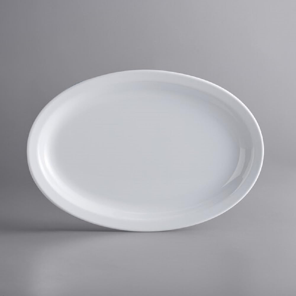 Narrow Rim Platter Melamine Set of 12 - Dishwasher Safe Break-Resistant Reusable Serving Platter Kitchen Dinnerware Appetizer Plates Serving Trays