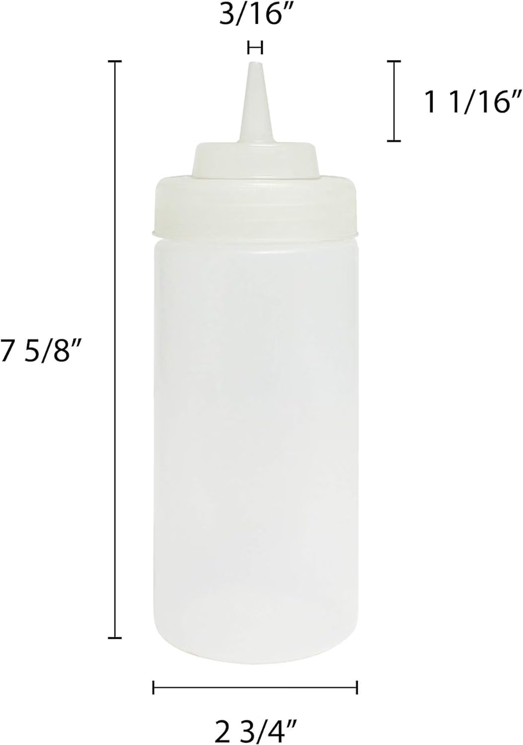 Set of 6 Squeeze Condiment Wide Mouth Dispensing Bottles - Plastic Squeeze Bottle for Sauces Spreads Ketchup Mustard Mayo Hot sauces and Olive oil