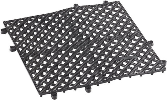 12" x 12" Interlocking Bar Mat Black Color - Bar Service Spill Mat Service Mat for Cocktail Bartender Glasses Drying Mat Perfect for Kitchen Countertop Bars Cafe Home & Restaurants