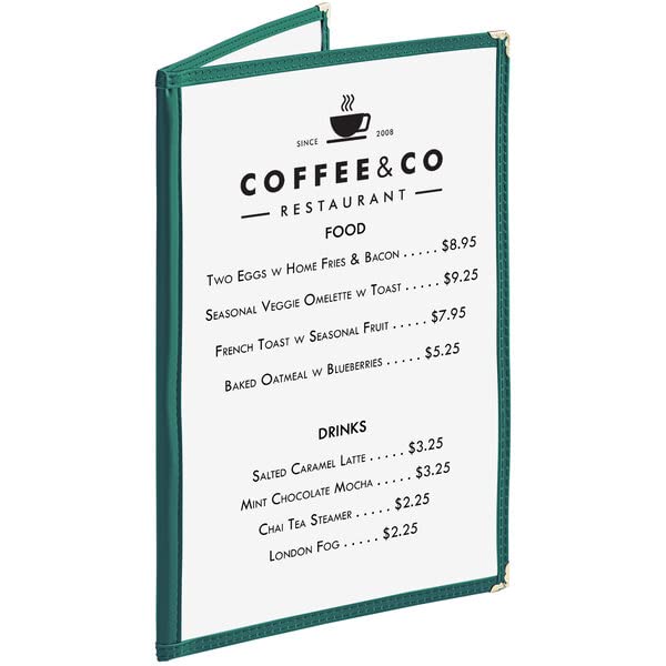 8-1/2” x 11” Double Fold Restaurant Menu Covers 2 Page 4 View Set of 10- Crystal Clear Menu Covers Fits A4 Size Paper Menu Sleeve Folder Menu Book Holders for Bar Cafe Restaurant