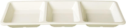 28 oz Rectangular 3-Section Tray Passion Melamine - Dishwasher Safe Serving Bowl Dipping Sauce Dishes Sauce Bowls for Dips Chips Veggies Fruits Home Restaurants