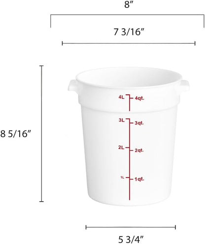 Round Food Storage Container Polypropylene - Commercial Food Storage Containers Meal Prep Containers Reusable Food Containers for Pantry Kitchen Storage Organization