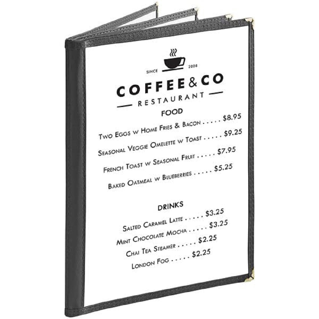 8-1/2” x 11” Four Page Book Fold Restaurant Menu Covers 4 Page 8 View Set of 10 - Crystal Clear Menu Covers Sleeve Menu Folder Menu Book Holders for Bar Cafe Restaurant