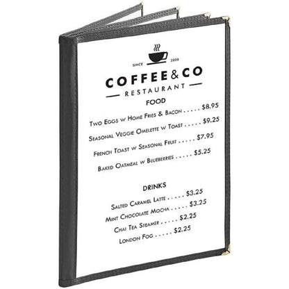8-1/2” x 11” Four Page Book Fold Restaurant Menu Covers 4 Page 8 View Set of 10 - Crystal Clear Menu Covers Sleeve Menu Folder Menu Book Holders for Bar Cafe Restaurant