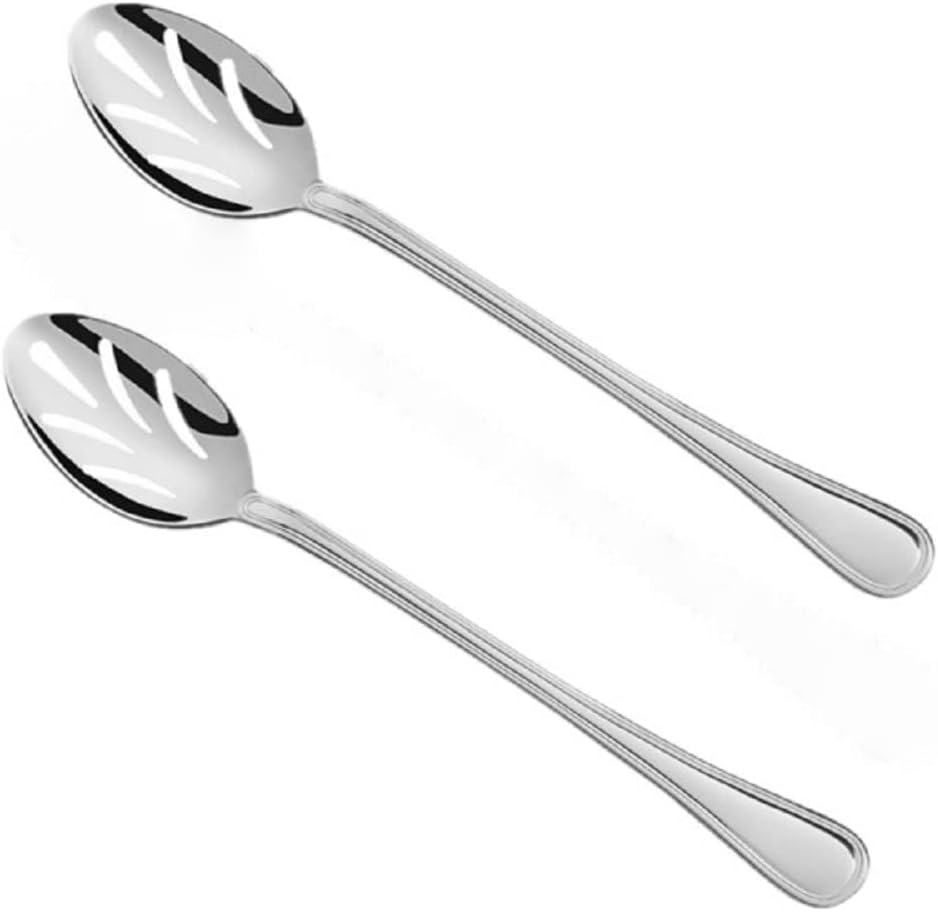Luxor Spoon Stainless Steel Set of 2- Serving Utensils Spoon Flatware Basting Serving Cutlery Kitchen Tableware Buffet Serving Utensils for Home Kitchen and Restaurant