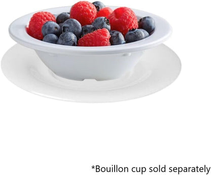 5-1/2” Saucer Melamine Set of 12 for Bouillon Cup/Salad Bowl - Dishwasher Safe Break-Resistant Appetizer Dessert Plates Coffee Cup Saucers Drinkware Home Cafe