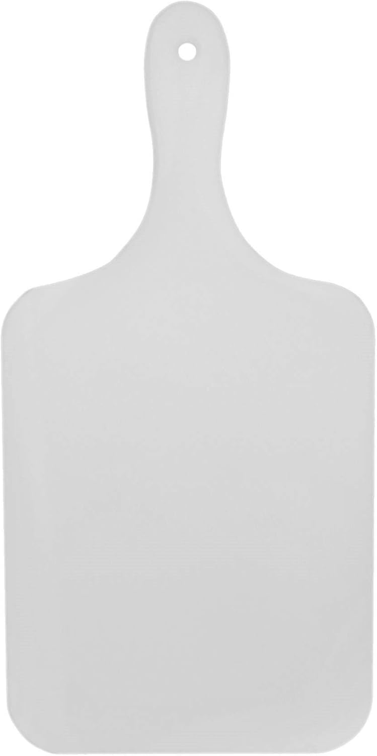 13-7/8" x 6-7/8" x 3/8" Utility Paddle Cutting Board White Plastic- Non-Skid Thick Plastic Chopping Board Cutting Boards for Meat Vegetables Dishwasher Safe Home Kitchen Restaurants