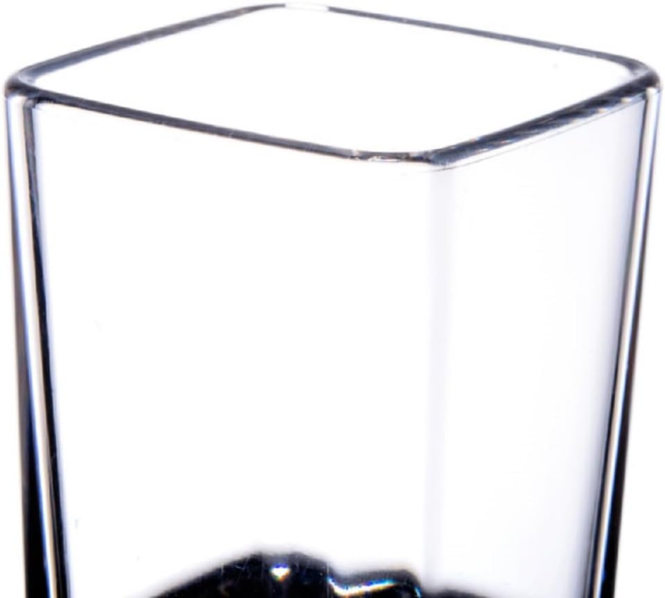Square Shot Glass Polycarbonate with Heavy Base Clear Color Set of 2- Liquor Plastic Drinking Glass Clear Shot Glass Tequila Shots for Whiskey Tequila Vodka Espresso