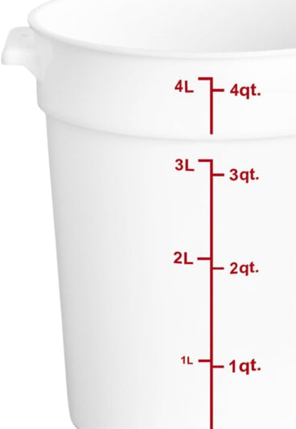 Round Food Storage Container Polypropylene - Commercial Food Storage Containers Meal Prep Containers Reusable Food Containers for Pantry Kitchen Storage Organization