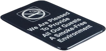 6" x 9" Smoke-Free Environment Signs with Easy Peel Self-Adhesive Set of 2- Waterproof Self Adhesive Store Signs Indoor/Outdoor Warning Marker Home Business Use