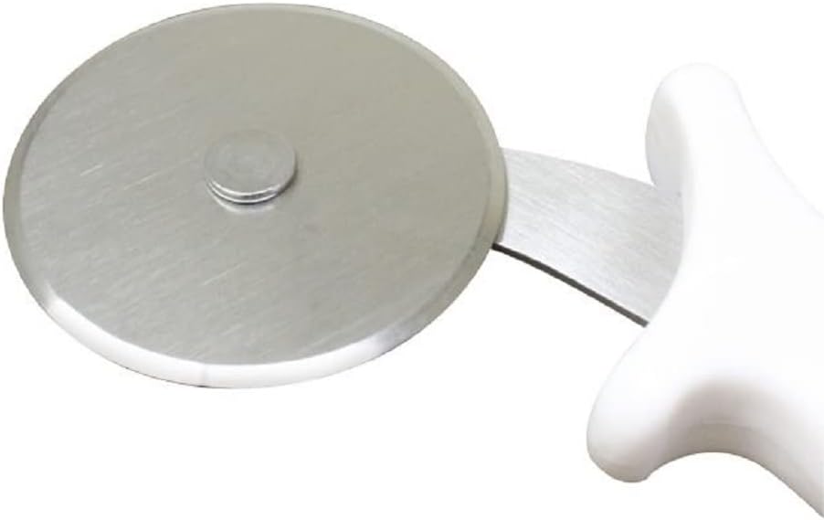 Stainless Steel Blade Pizza Cutter with White Plastic Handle- Pizza Cutter Wheel Stainless Steel Sharp Blade For Cutting Through Slice Thick or Thin Pizzas Pie Crust and Pastries