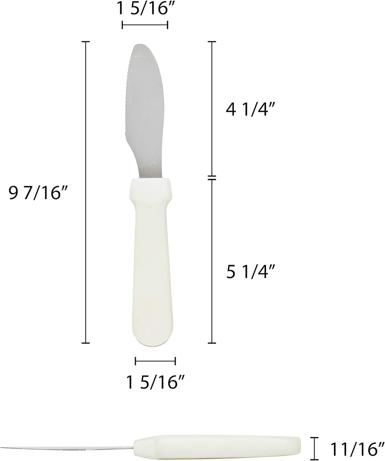 9-1/2" Sandwich Spreader Stainless Steel with White Plastic Handle Set of 2- Kitchen Tools Butter Spreader Sandwich Cream Cheese Condiment Knives for Appetizer Condiments