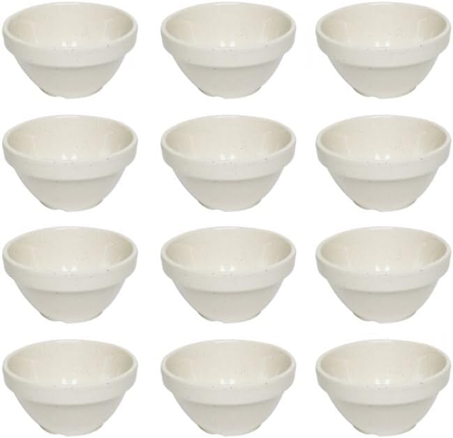 San Marino Dessert Dish Melamine Set of 12- Dishwasher Safe Break-Resistant Dinnerware Small Bowls for Side Dishes Dessert Soup Ice Cream Oatmeal Fruit Home Restaurants