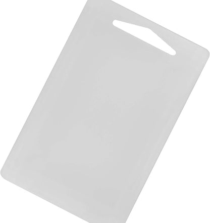 Utility Cutting Board White Plastic with Handle- Non-Skid Plastic Chopping Board Cutting Board for Kitchen Meat Vegetables Fruits Home Restaurants Dishwasher Safe