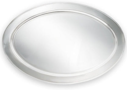 22” Stainless Steel Oval Serving Platter - Heavy Duty Metal Serving Tray Serving Platters for Appetizer Snack Fruit Cake Server Party Food Display Tray Serving Dishes for Entertaining