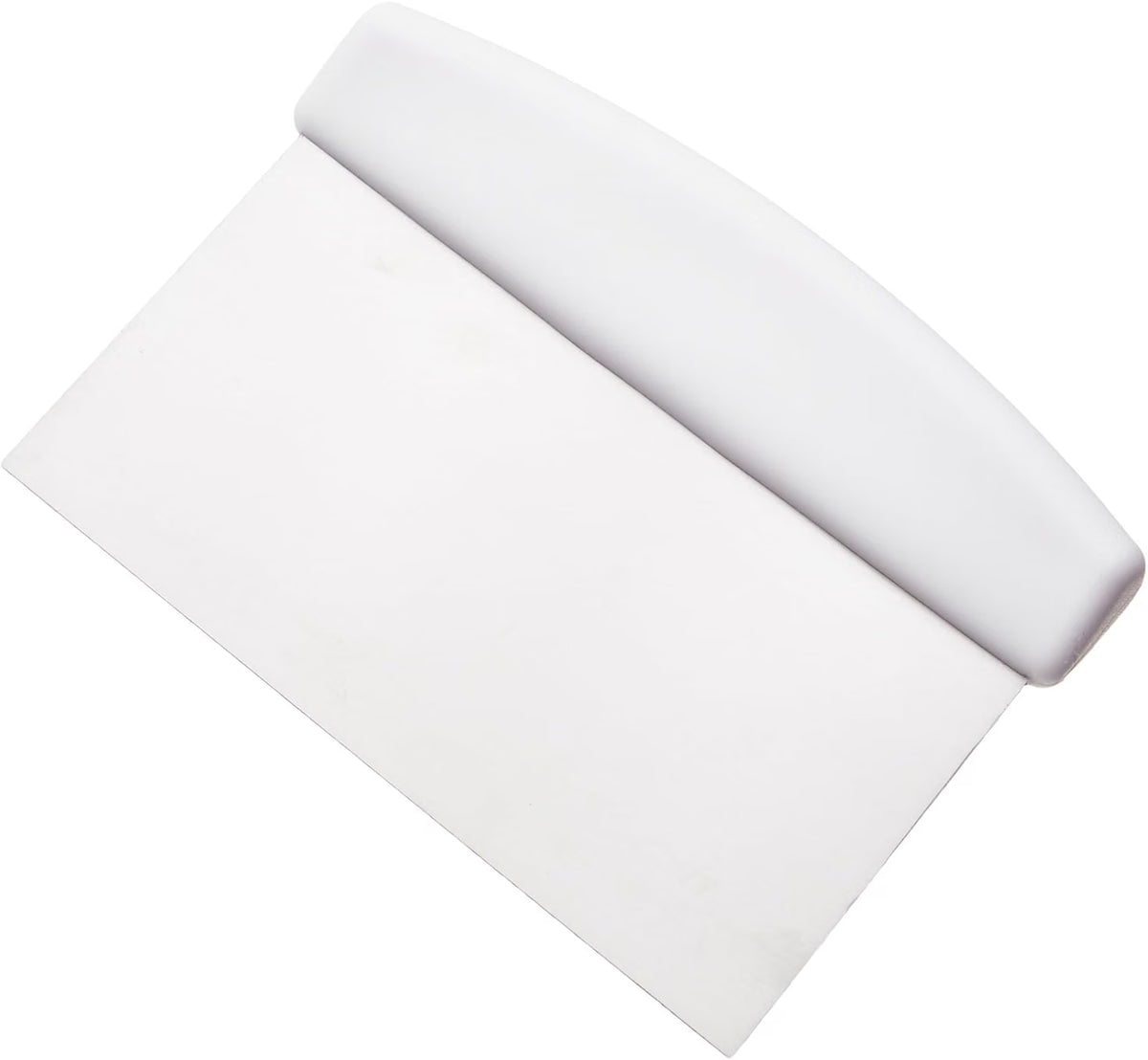 6" x 4" Dough Scraper Stainless Steel with White Plastic Handle - Dough Cutter Dough Pastry Scraper Cutter Chopper for Baking Multipurpose Food Scraper for Dough and Bread