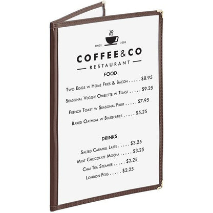 8-1/2” x 11” Double Fold Restaurant Menu Covers 2 Page 4 View Set of 10- Crystal Clear Menu Covers Fits A4 Size Paper Menu Sleeve Folder Menu Book Holders for Bar Cafe Restaurant