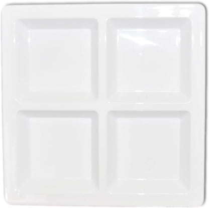 60 oz Rectangular 4-Section Tray Passion Melamine - Dishwasher Safe Serving Bowl Dipping Sauce Dishes Sauce Bowls for Dips Chips Veggies Fruits Home Restaurants